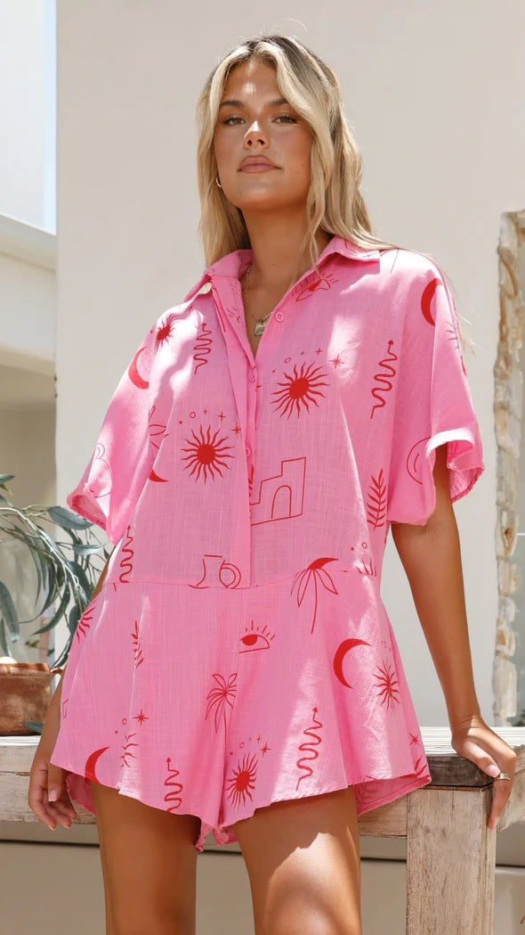 Summer printed romper