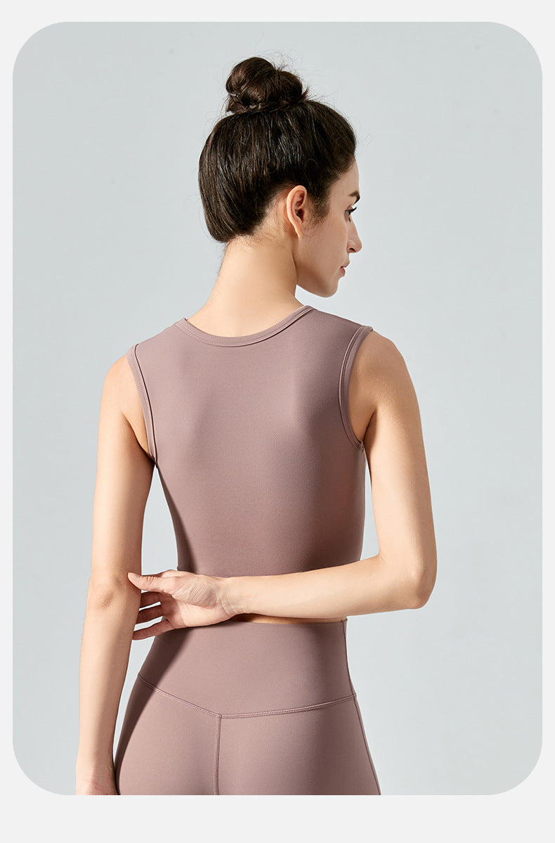 High support cropped vest