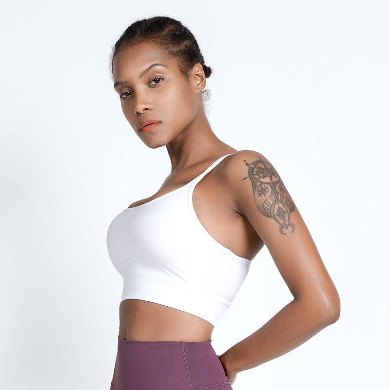 High support spaghetti strap bra