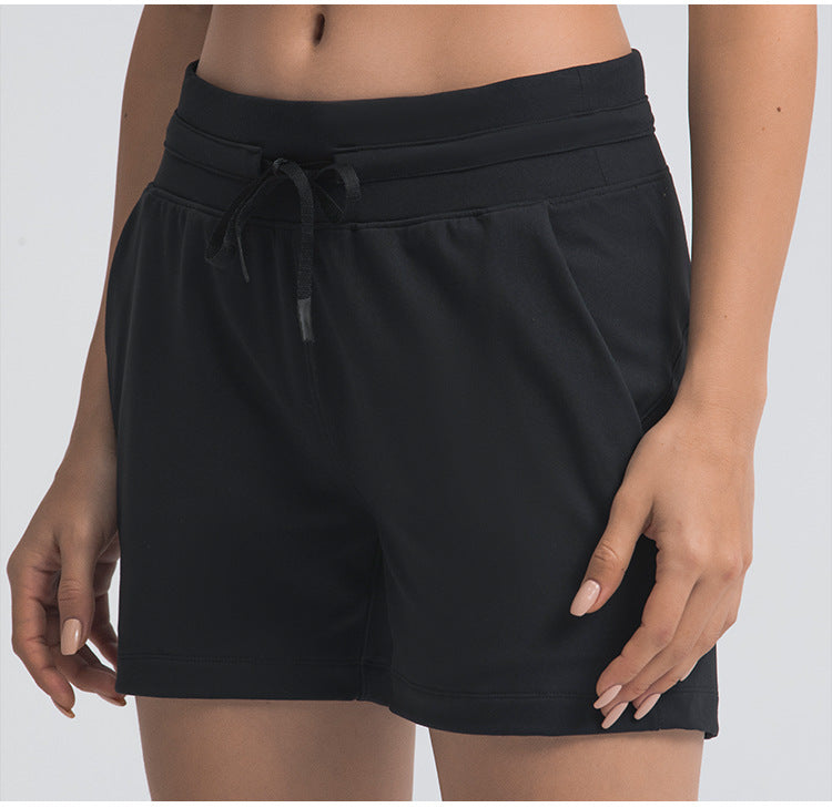 Casual workout shorts with drawstring