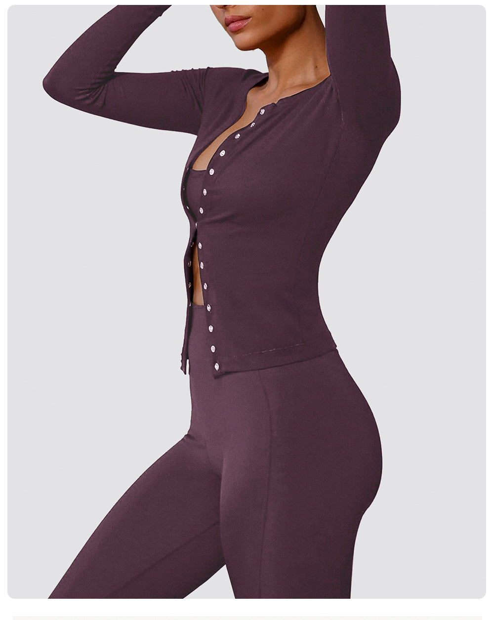 Soft feel buttoned top