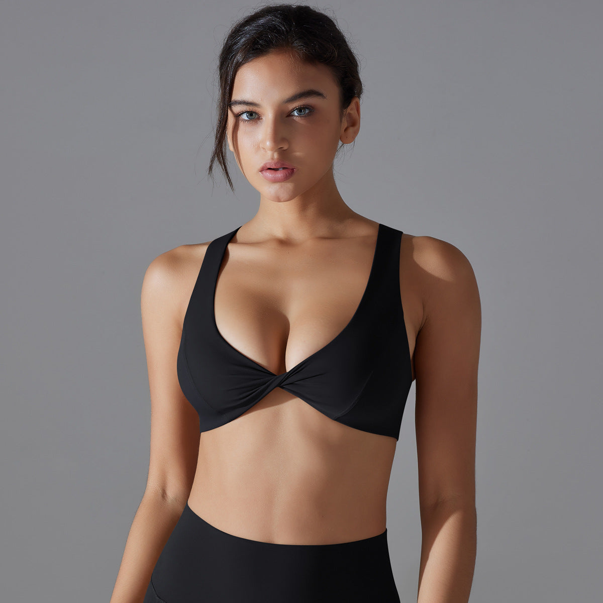 Twisted front sports bra