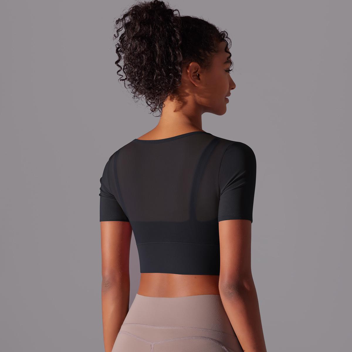 Mesh sleeve high support top