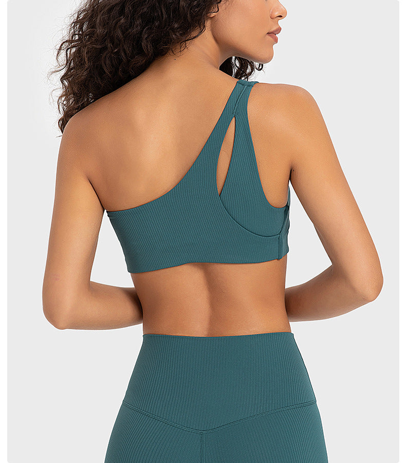 One shoulder sports bra