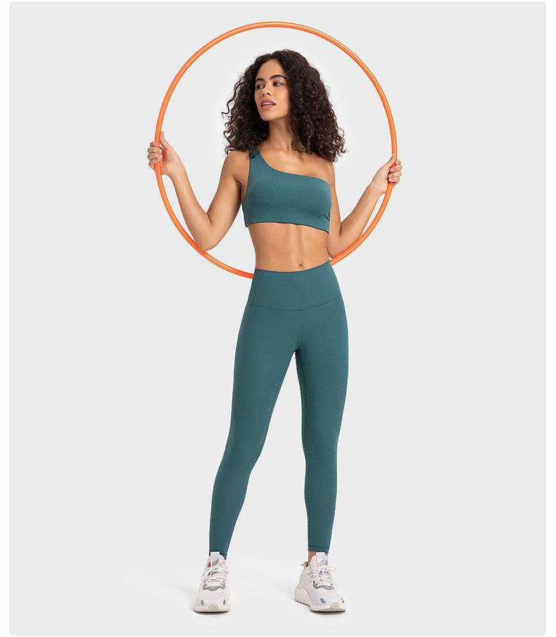 One shoulder sports bra