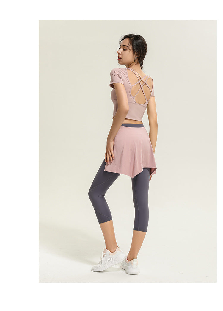 Crossed back high support top