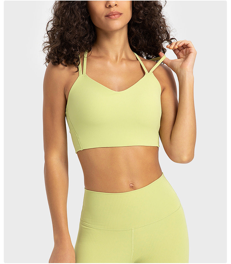 Cross back sports bra