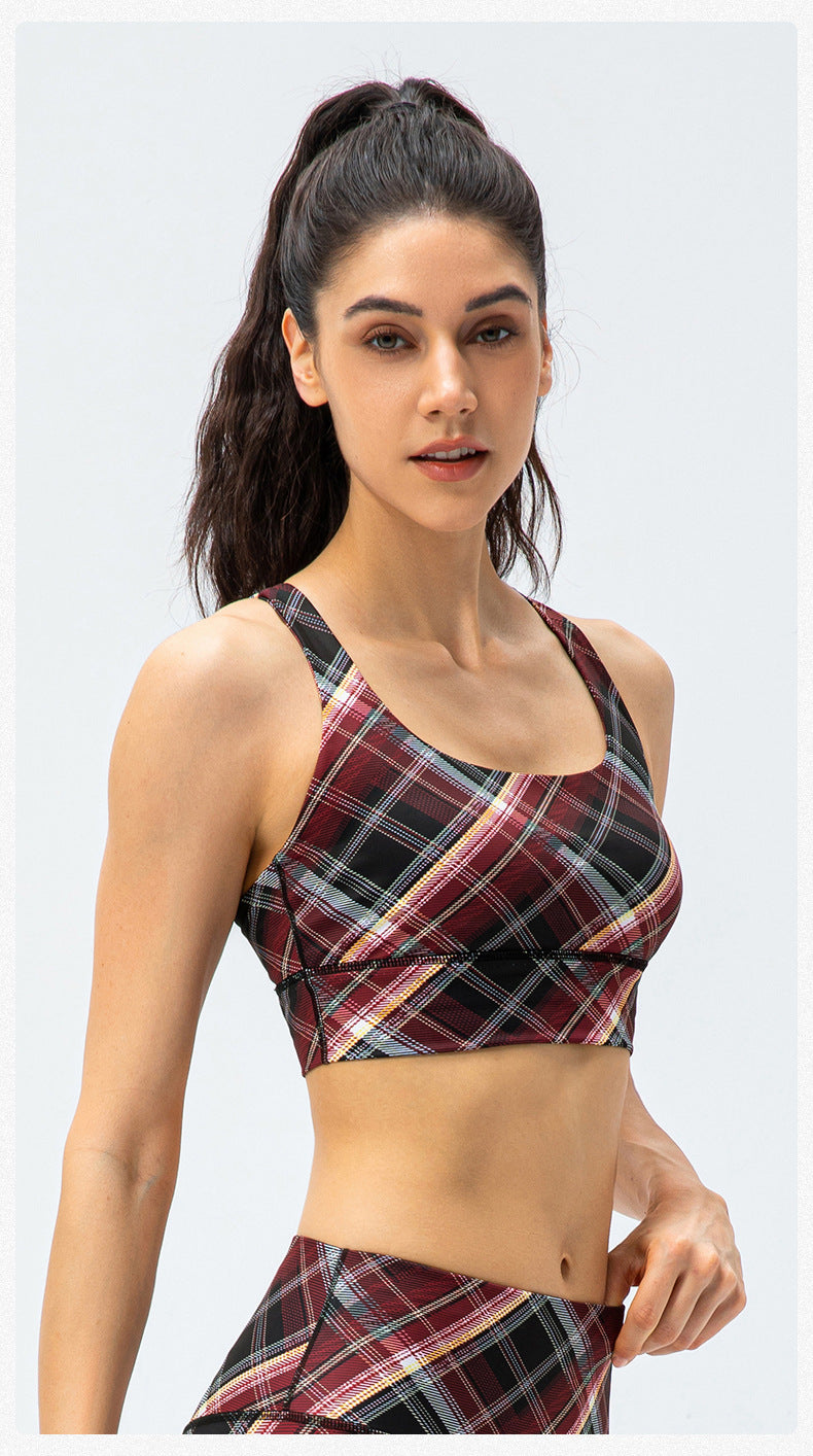 Plaid sports bra