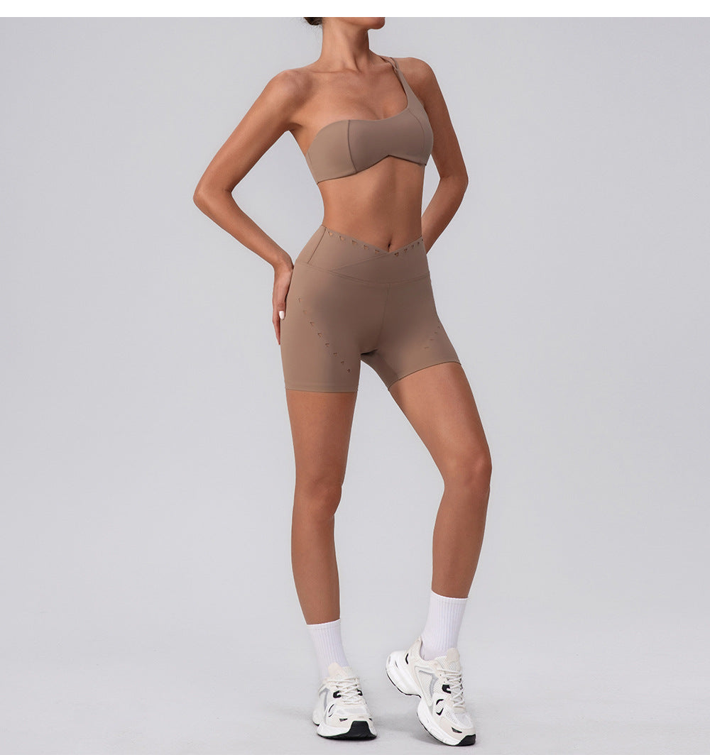 One shoulder sports bra
