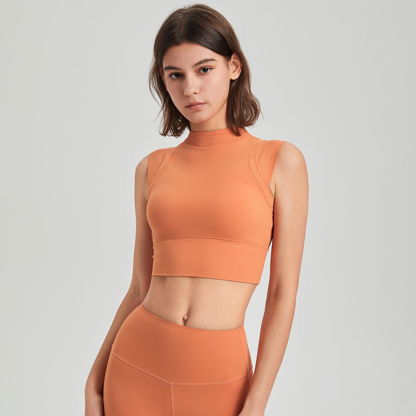 High support cropped vest
