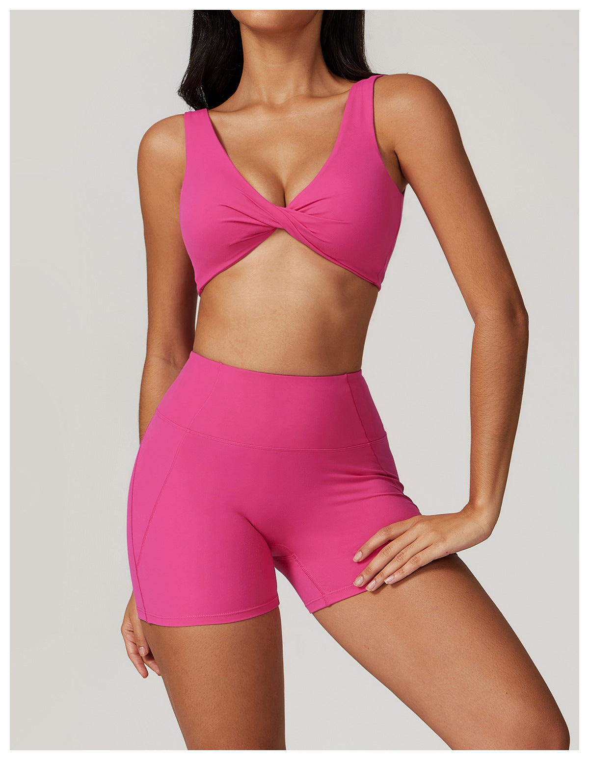 Twisted front sports bra