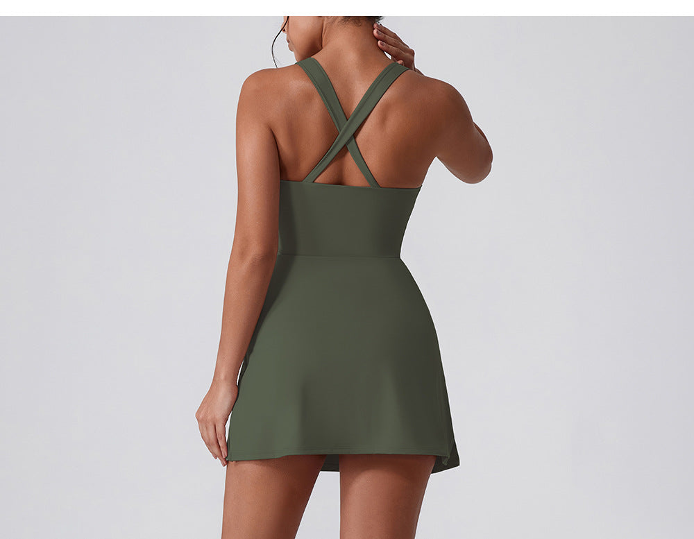 Zip front fitness dress