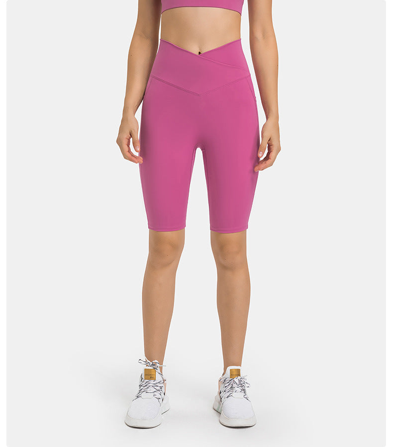 V shape waist cycling shorts