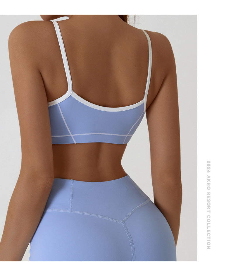 Contrast detail sports bra