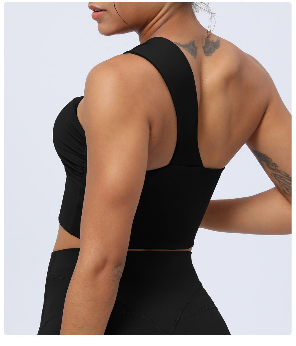 One shoulder sports bra