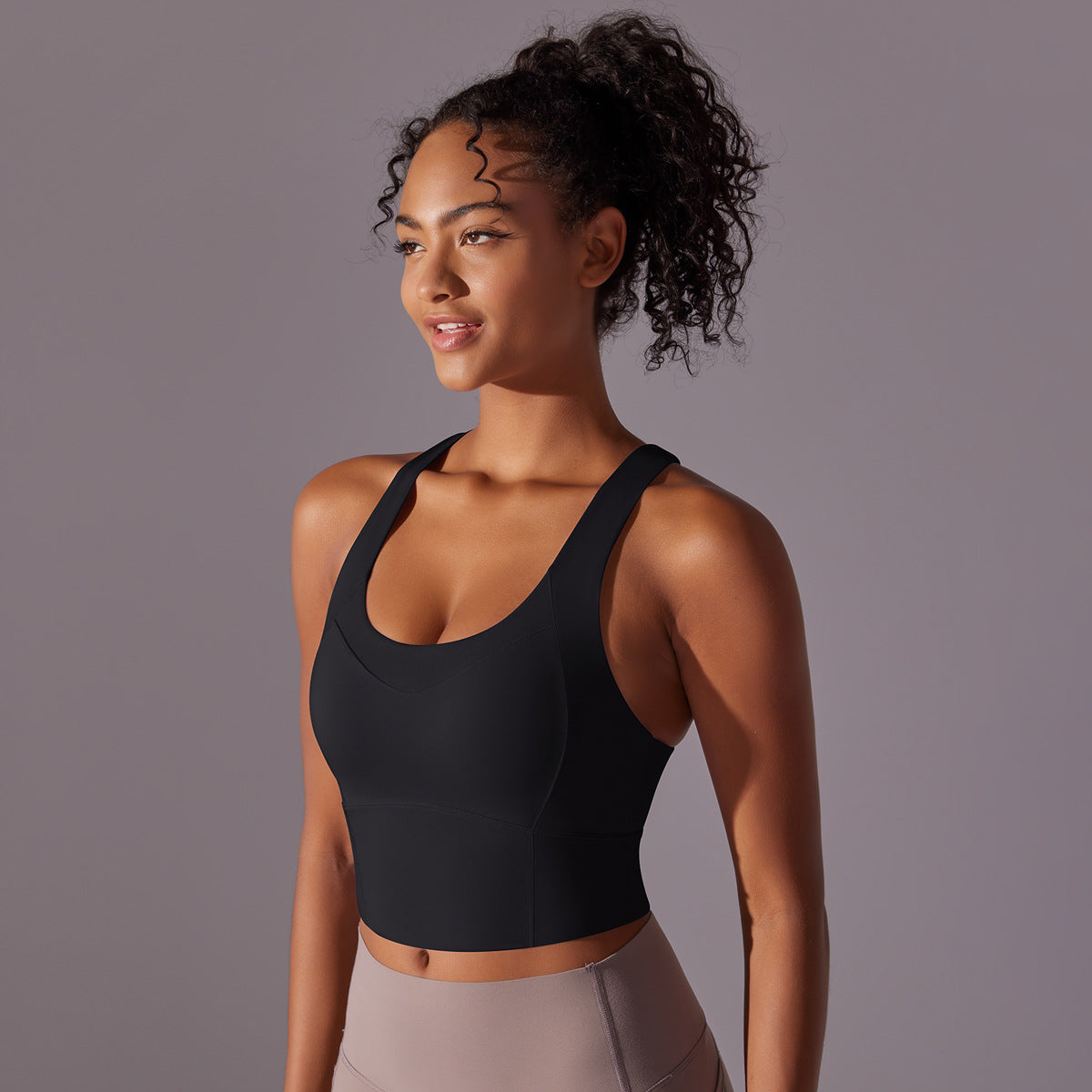 High support cross back bra