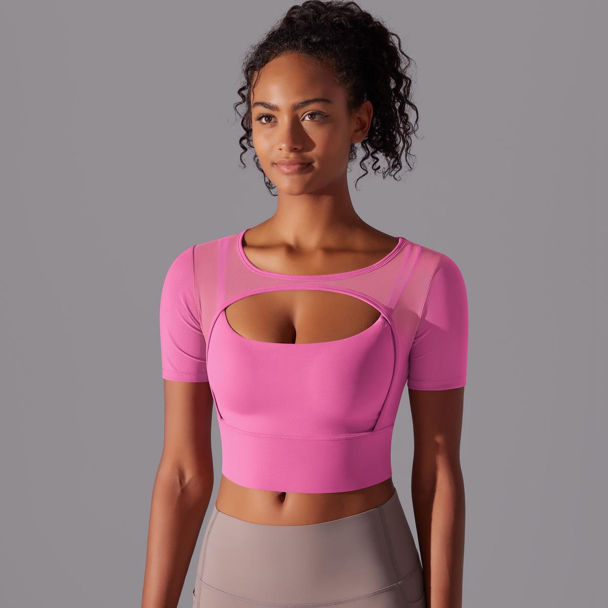 Mesh sleeve high support top