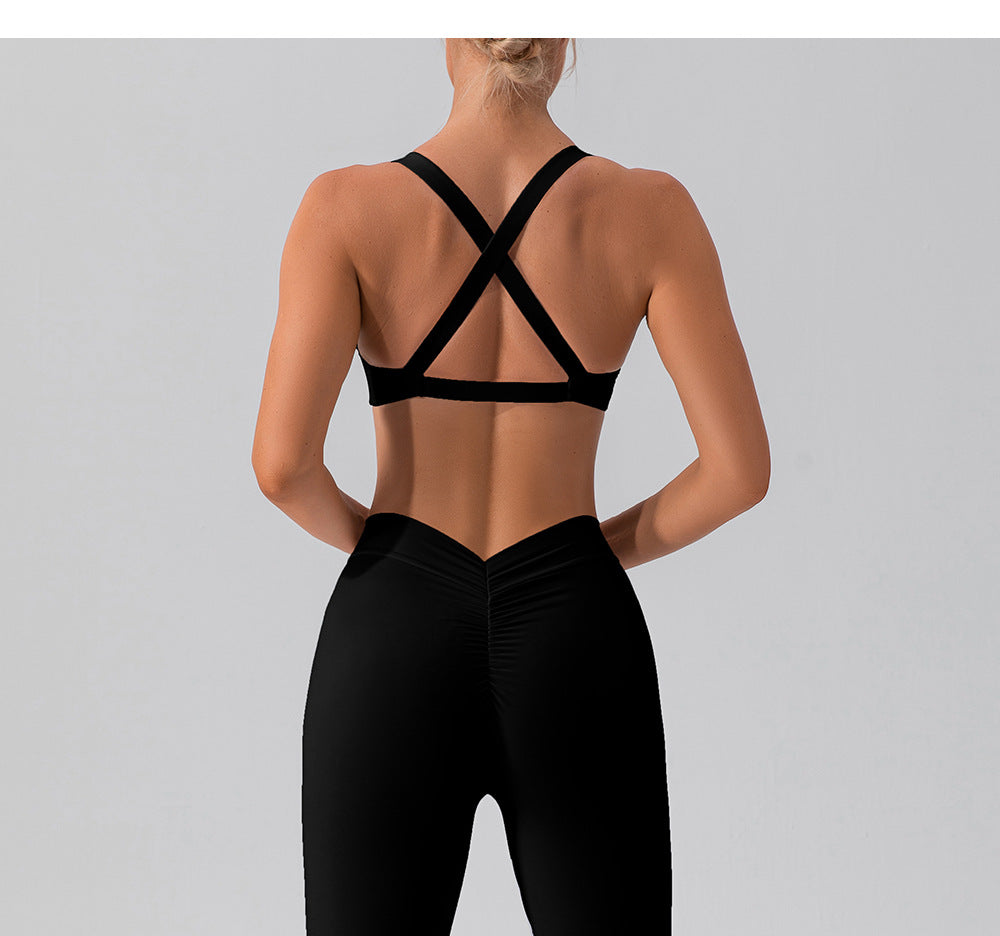 Twisted front sports bra