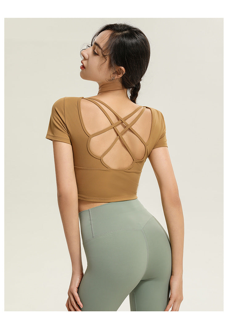 Crossed back high support top