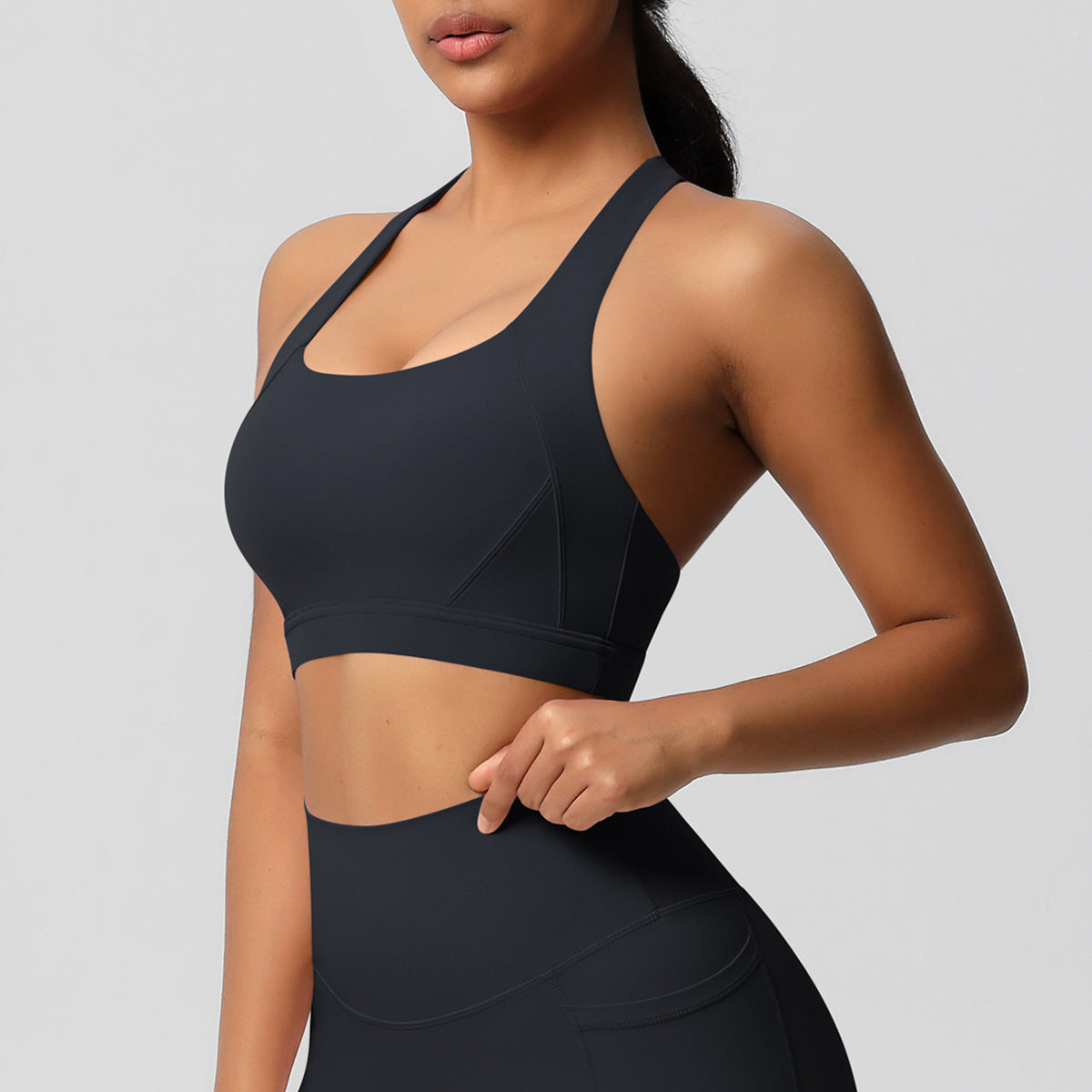 Cross back sports bra