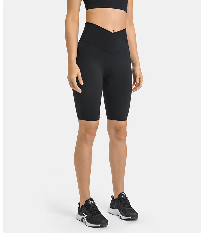 V shape waist cycling shorts