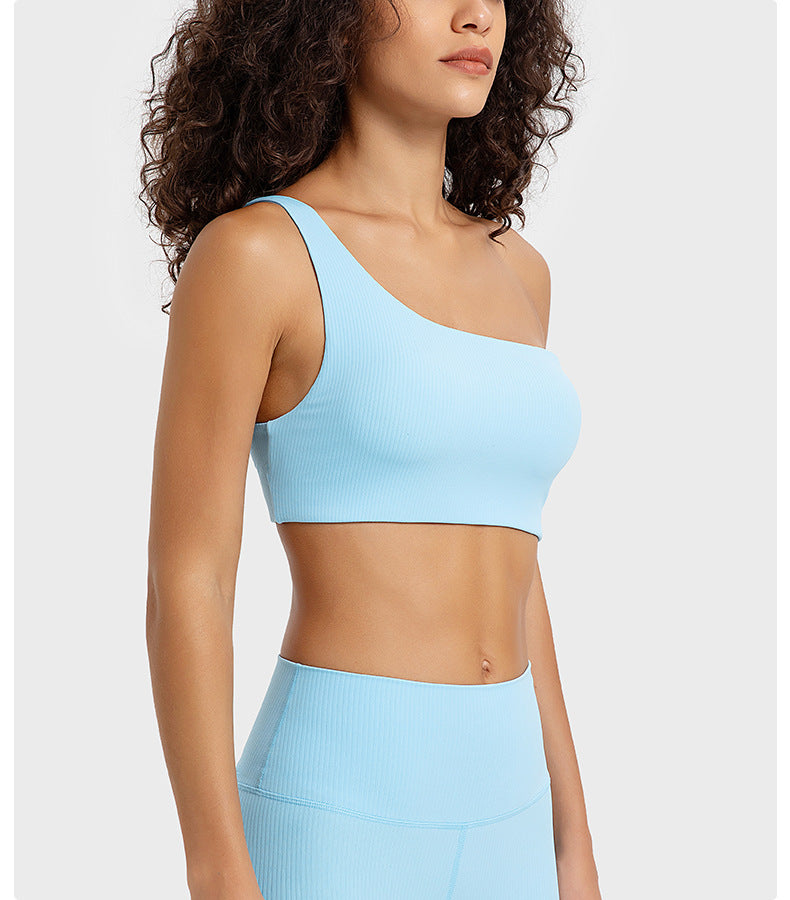 One shoulder sports bra