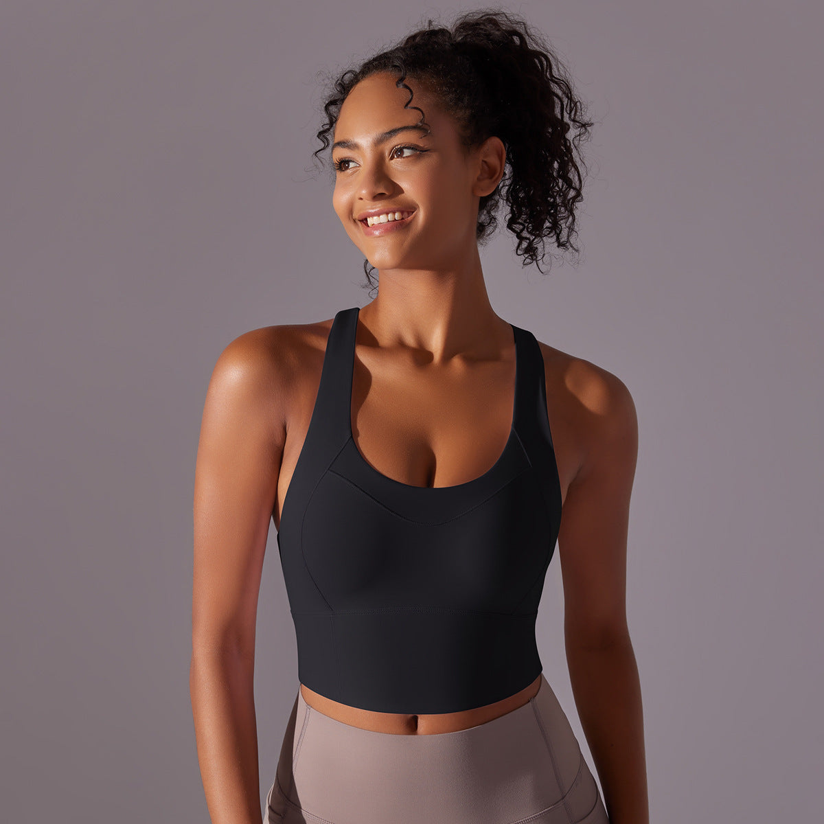 High support cross back bra