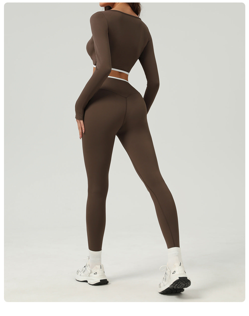 Contrast trim waist leggings