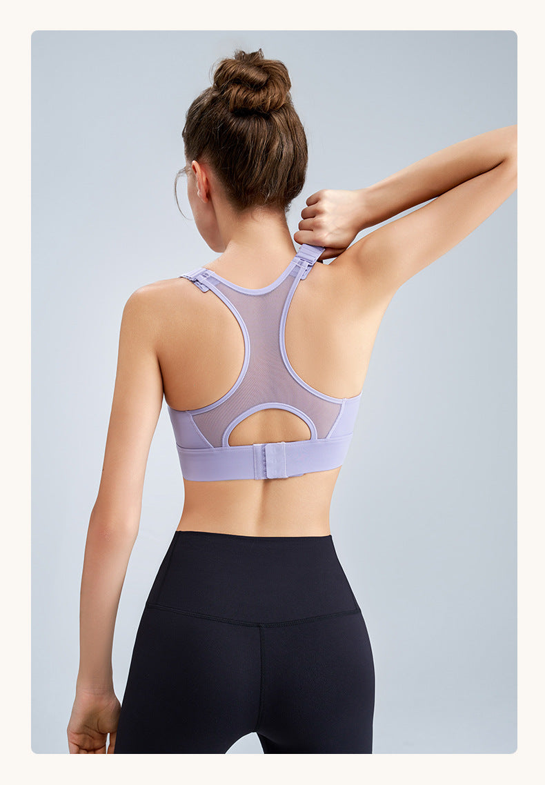Seamless mesh back sports bra