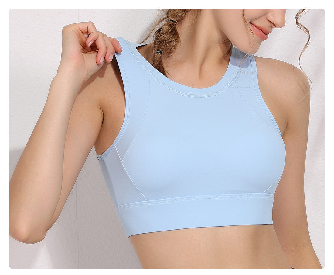 Cross back high support bra