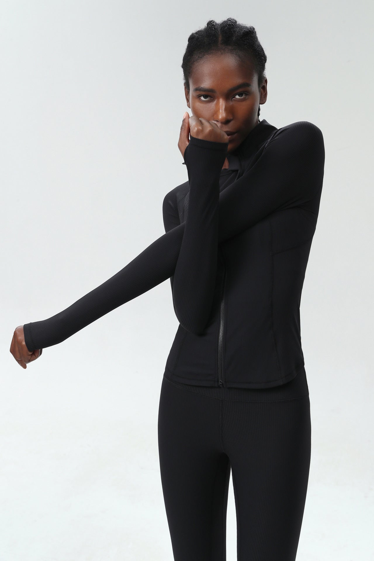 Light weight breathable zip front top