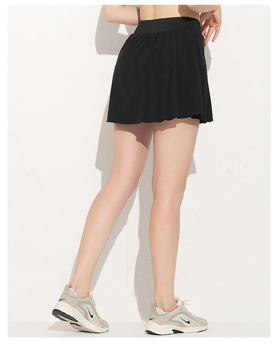 Pleated side skort