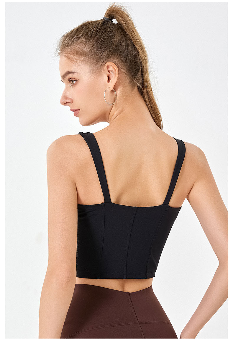 Corset look cropped vest