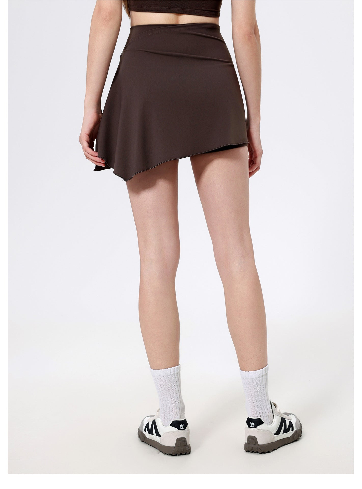 Asymmetric hem fitness skort