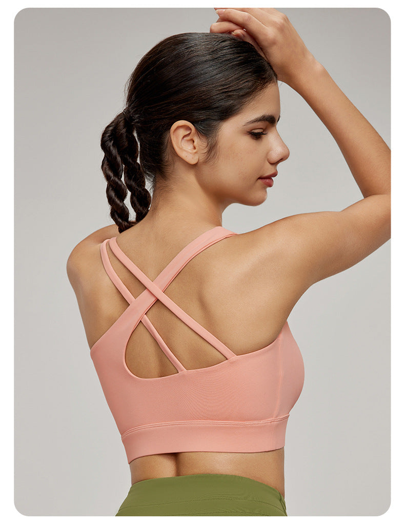 Cross back sports bra