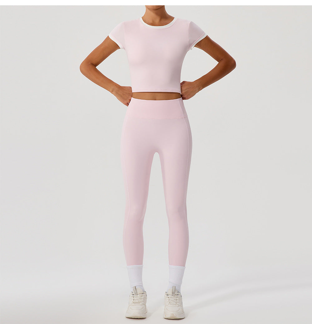 Contrast trim cropped top