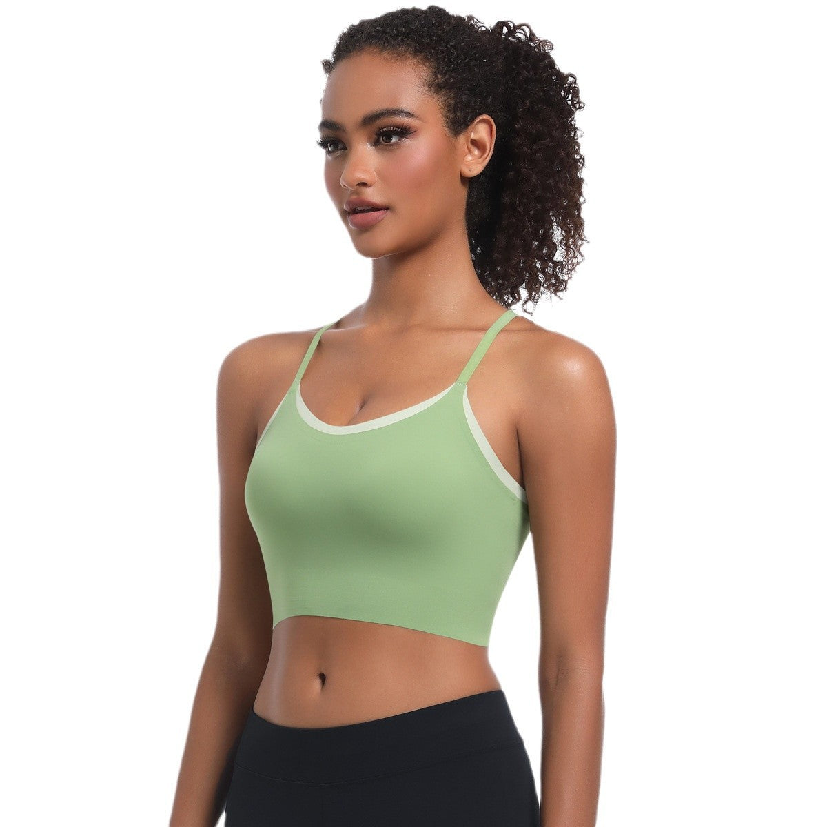 Contrast trim sports bra