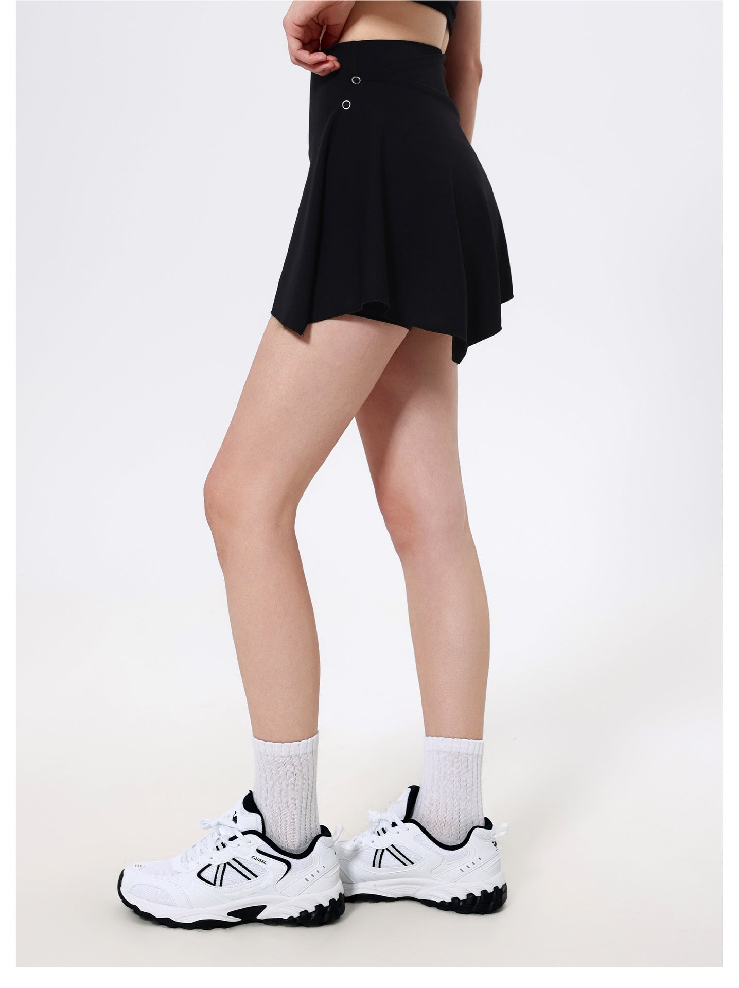 Asymmetric hem fitness skort