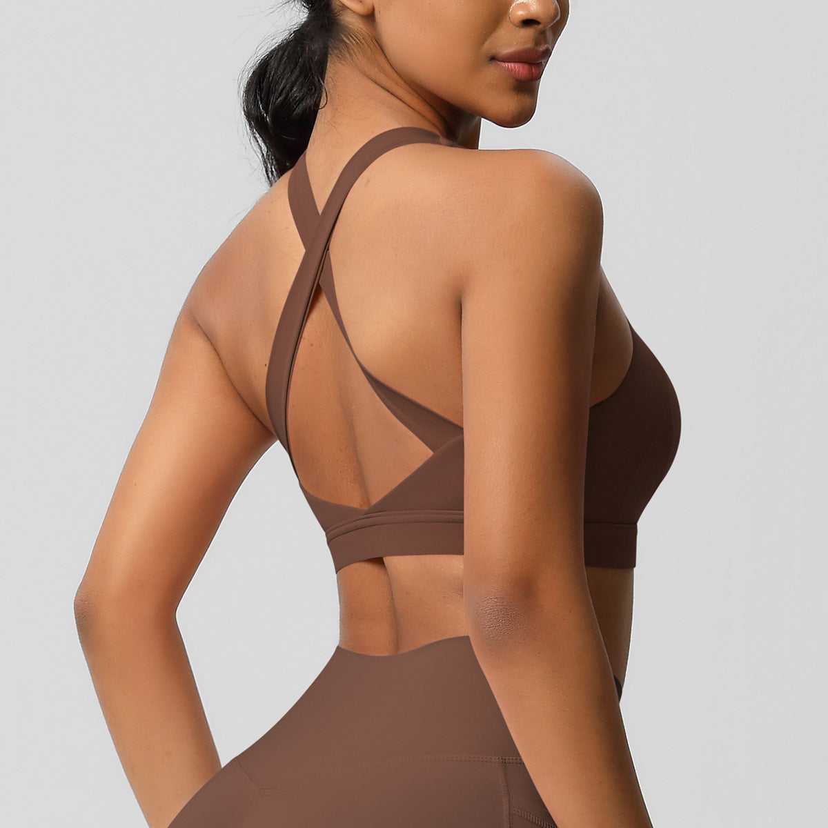 Cross back sports bra