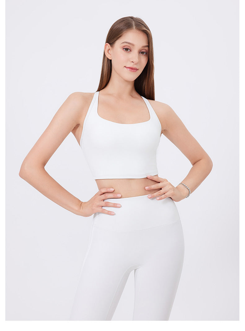 Contrast strap sports bra