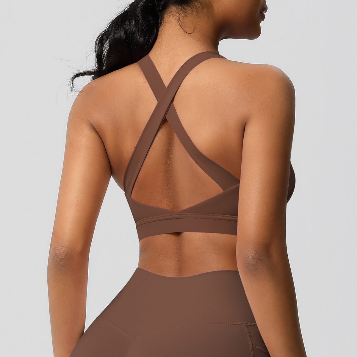 Cross back sports bra