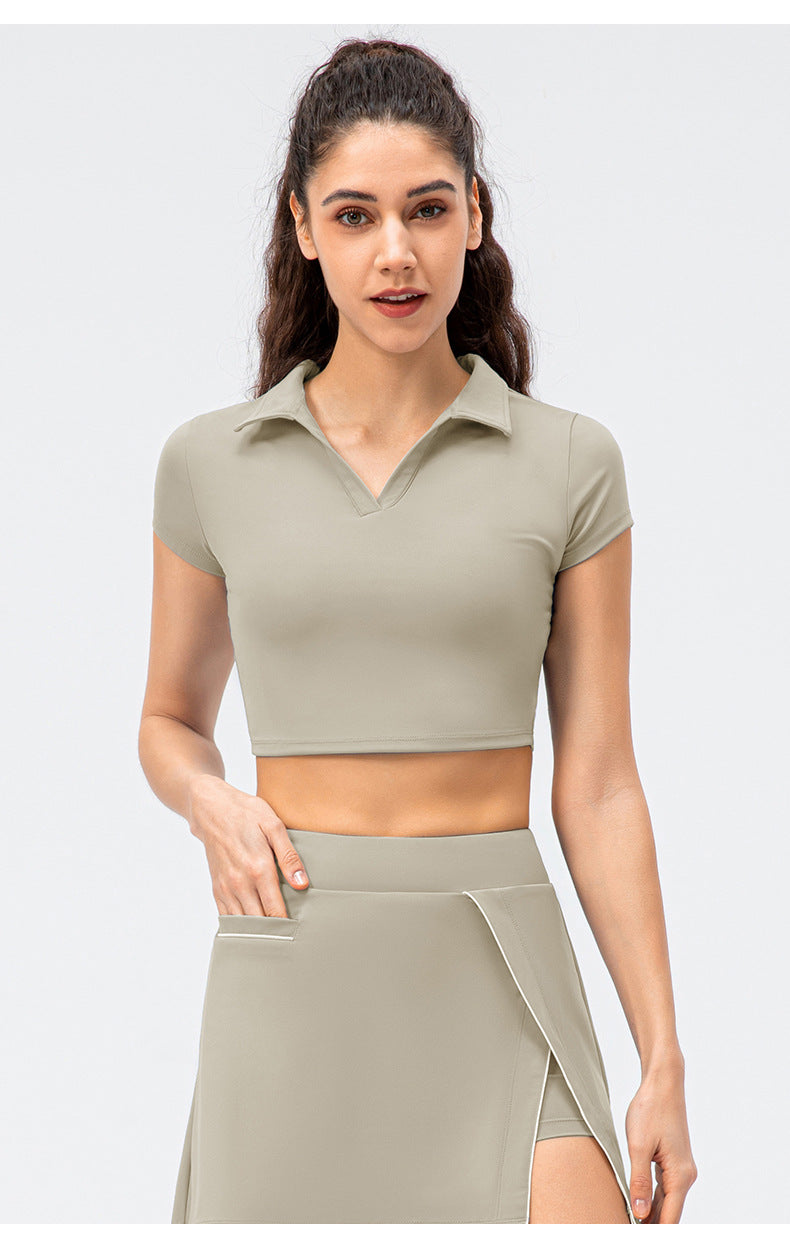 Collared crop top