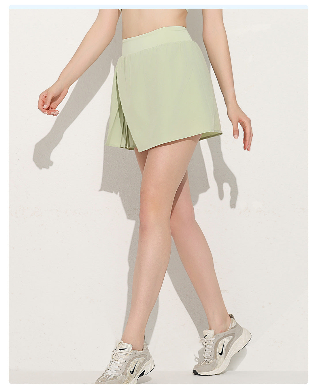 Pleated side skort