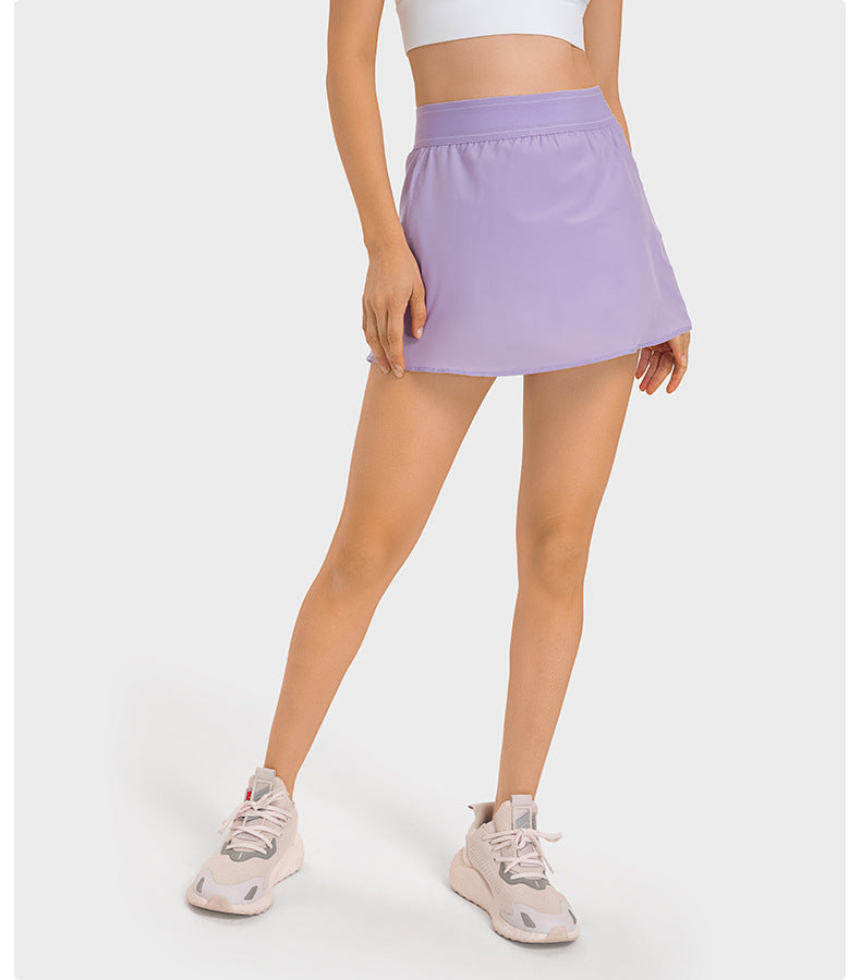 Quick dry pleated back skort