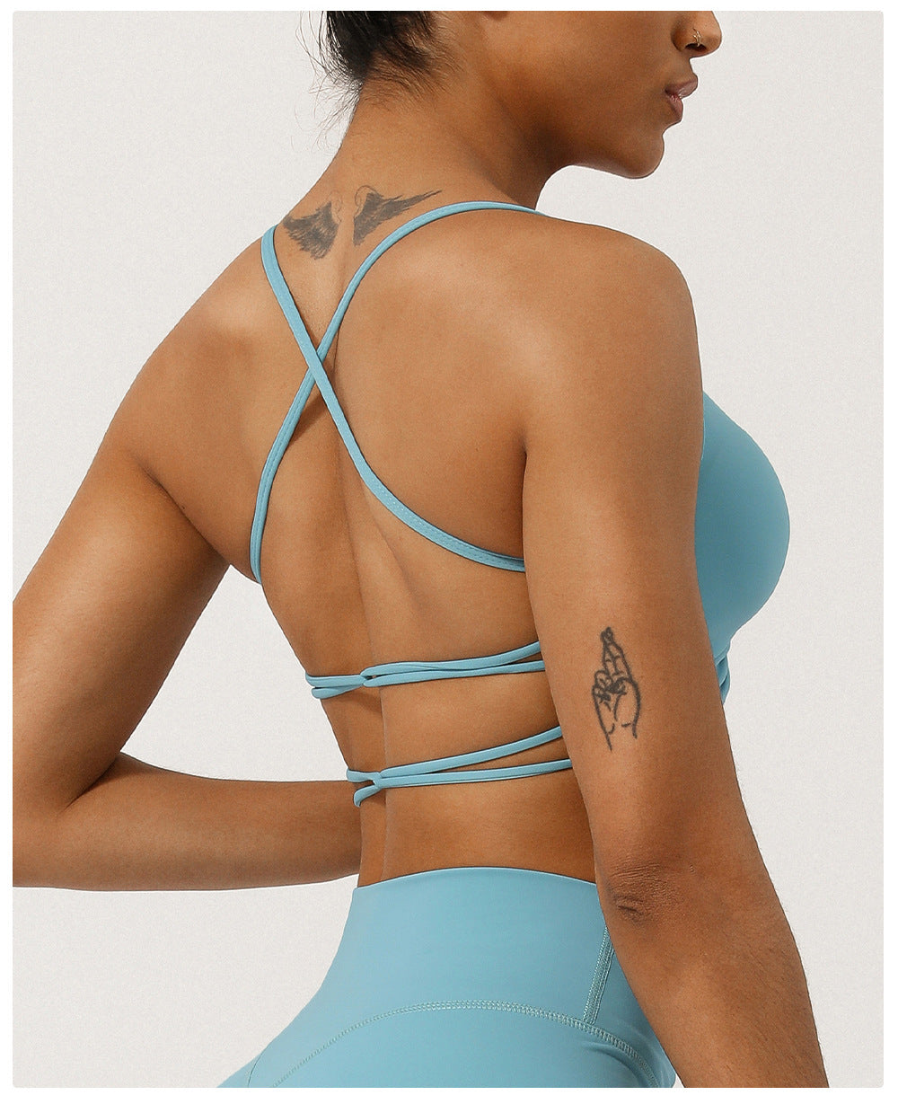 Gathered front sports bra