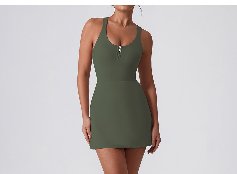 Zip front fitness dress