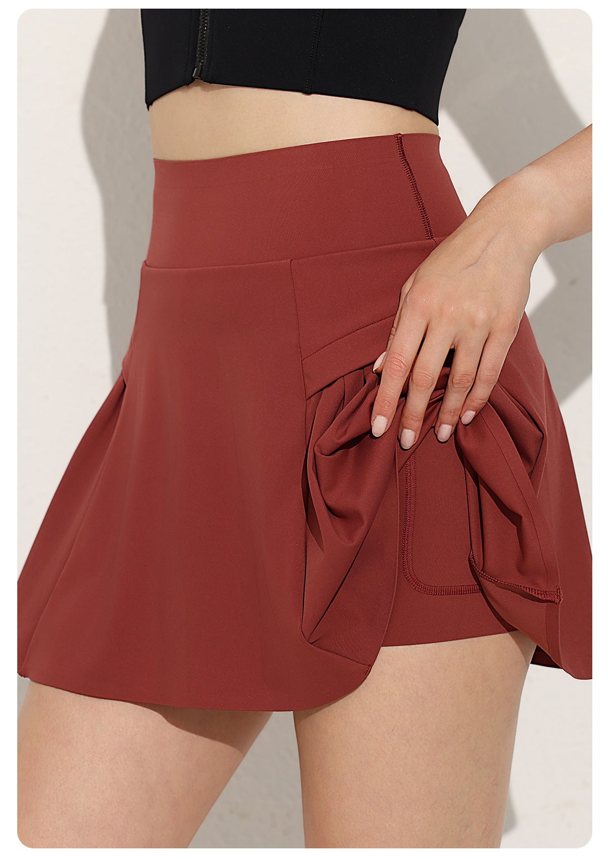 Pleated side skort