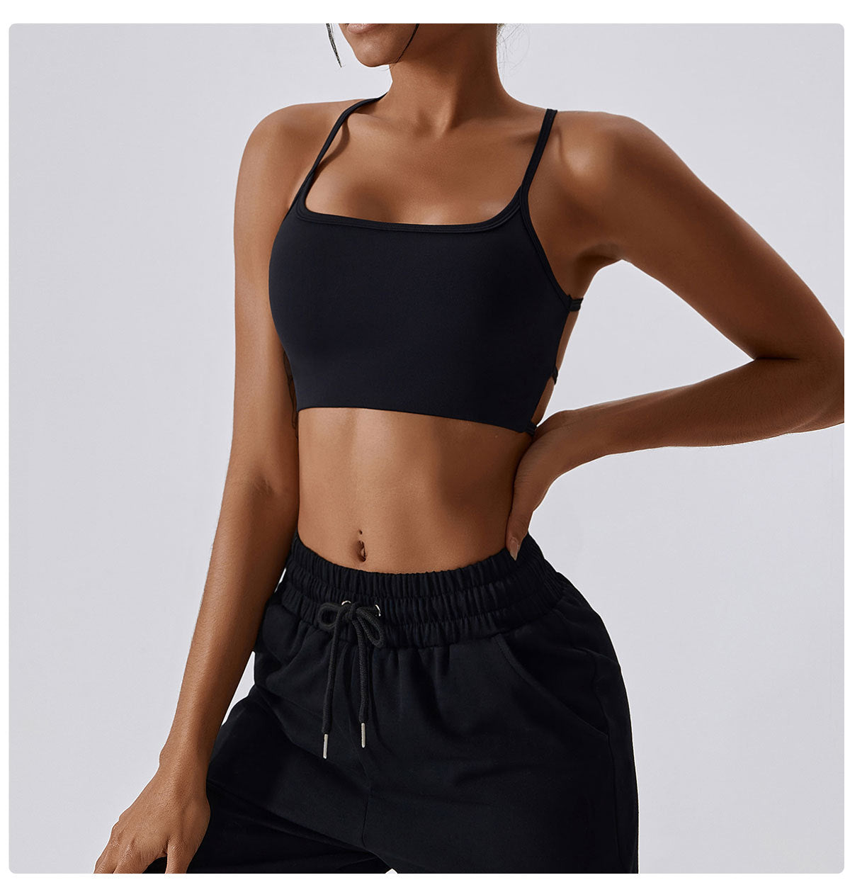 Cross back sports bra