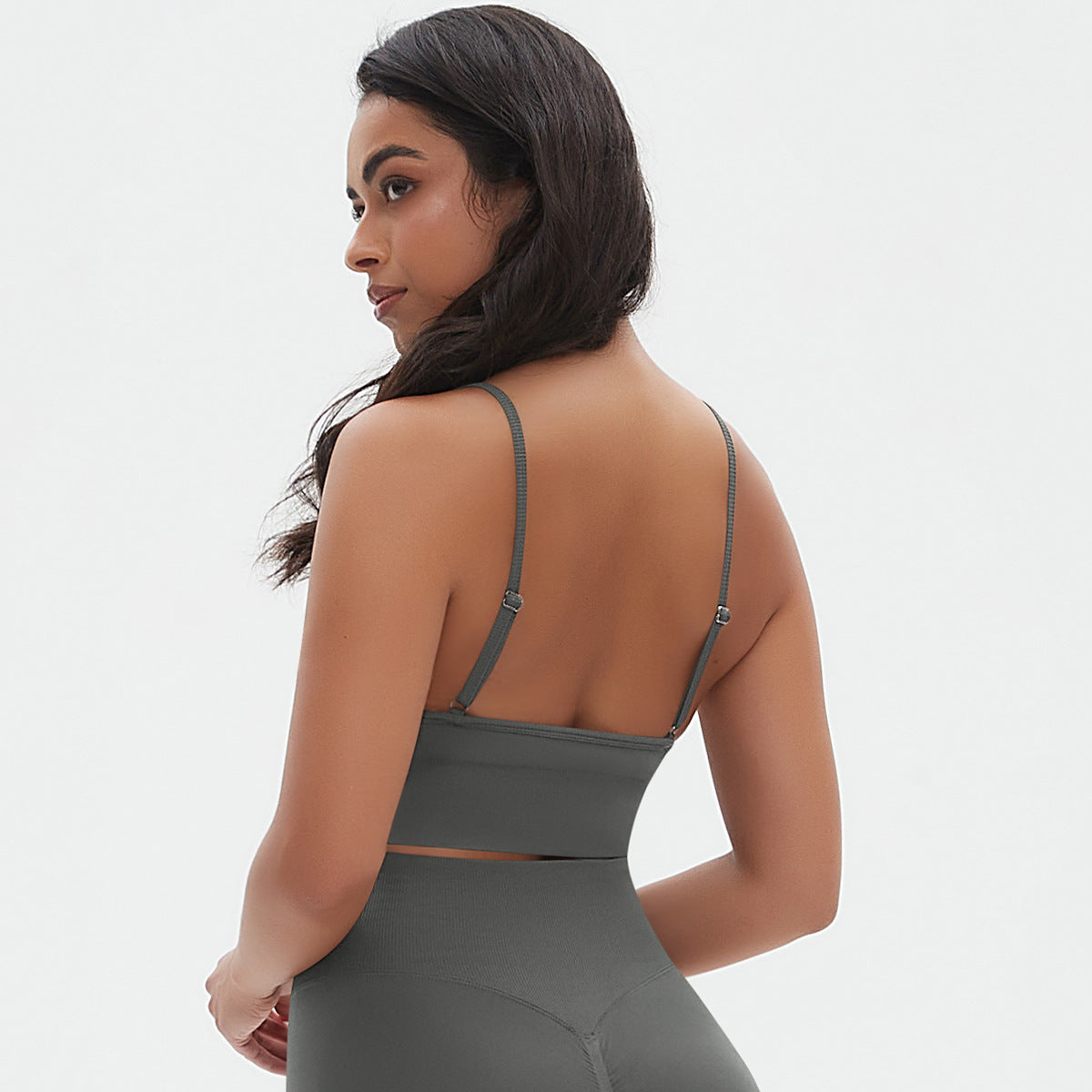Deep U neck sports bra