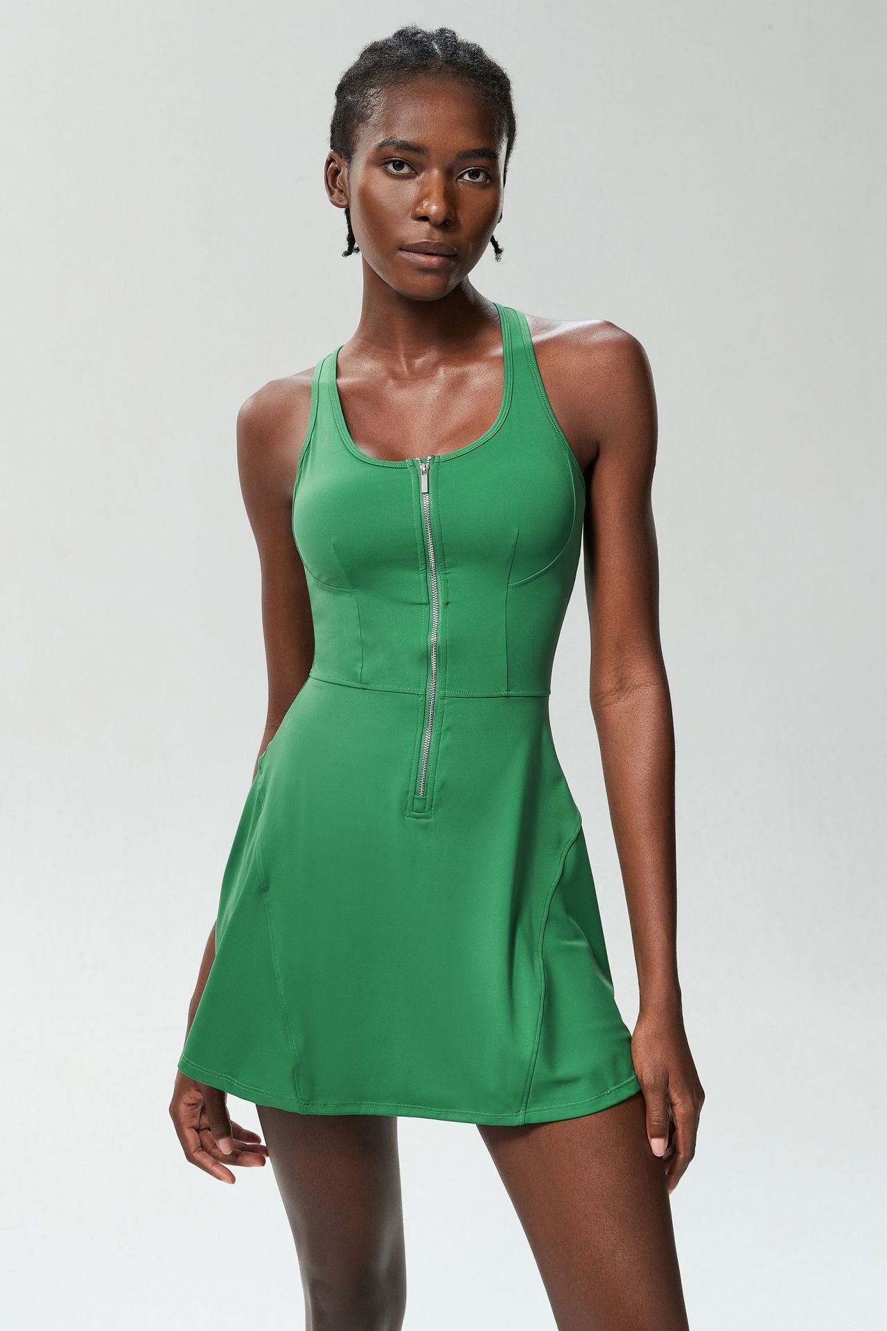 Zipper front fitness dress